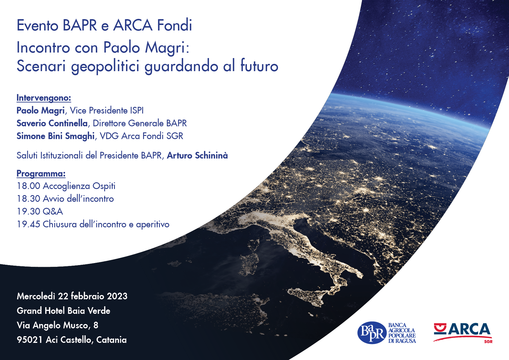 Evento Bapr e Arca Fondi-Incontro con Paolo Magri